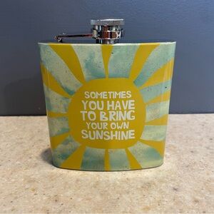 NATURAL LIFE Stainless Steel 6oz Hip Flask Novelty Sunshine Travel Party Festive